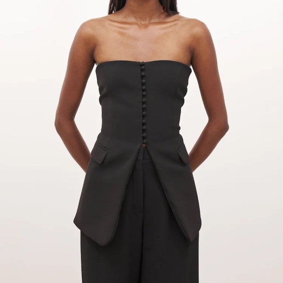 NWT Because of Alice BOA Strapless Peplum Bodice + Effortless Wide Leg Trouser - Picture 12 of 14